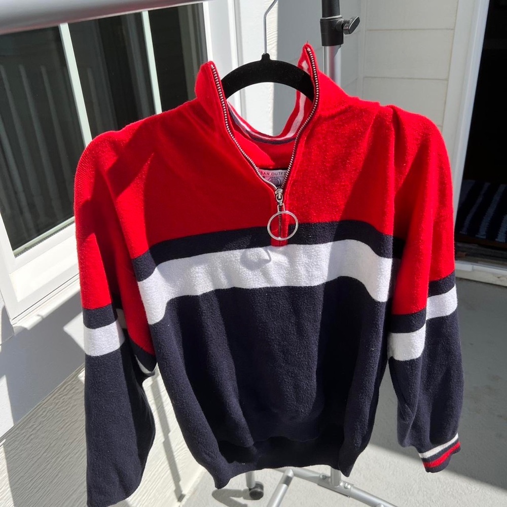 urban outfitters, red, white and navy blue sweater great condition
